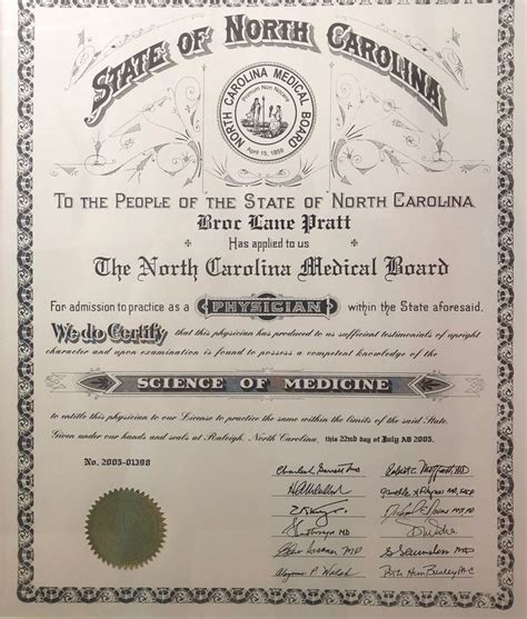 north carolina medical license